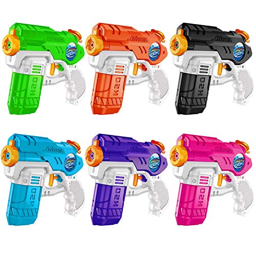 Wasserpistolen für Kinder, 6er-Pack, Spritzpistolen, Wasserspritzpistole, 220 cc Kapazität, 4,5–6 m Schießreichweite, Wasserpistole für Jungen und Mädchen, Kleinkinder, Schwimmbad, Strand, Spielzeug, Wasserkampfspielzeug von HozHoy
