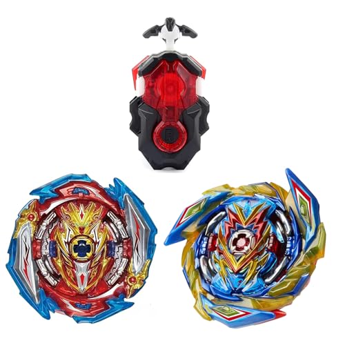 Hozuumo Battling Tops Turbo Starter Set, 4D Metall Fusion Kampfkreisel, Arena Spinning Tops mit Launcher, Geschenk-Sets für Kinder,1-4 Hozuumo Battling Tops Turbo Starter Set, 4D Metall Fusion Kampfkreisel, Arena Spinning Tops mit Launcher, Geschenk-Sets für Kinder,1-4 von Hozuumo