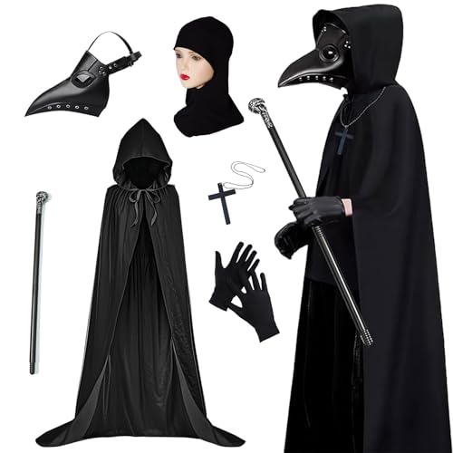 HpCuales Pestdoktor Kostüm Herren Plague Doktor Kostüm Men, Halloween Kostüm Mittelalter Steampunk Cosplay Outift mit Pestdoktor Maske für Erwachsene Halloween Karneval HpCuales Pestdoktor Kostüm Herren Plague Doktor Kostüm Men, Halloween Kostüm Mittelalter Steampunk Cosplay Outift mit Pestdoktor Maske für Erwachsene Halloween Karneval von HpCuales