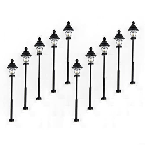 HpLive 10 Stück Mini Laternenpfahl Straßenlaterne Straßenlampe Lampen Modell für Eisenbahn, Warmweiß 1:160, 4.7cm HpLive 10 Stück Mini Laternenpfahl Straßenlaterne Straßenlampe Lampen Modell für Eisenbahn, Warmweiß 1:160, 4.7cm von HpLive