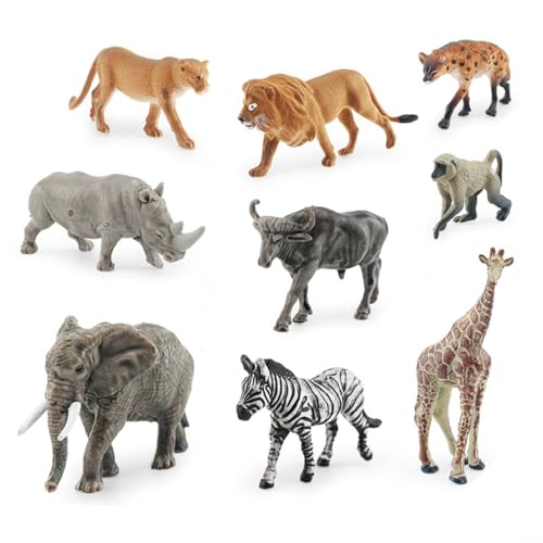 HpLive Safari Animal Toys Figuren, Simulation Zoo Tier Modell Spielzeug, Realistische Jumbo Wild Dschungel Tiere Figuren, Zebra Löwe Nashorn Elefant Tiere Figur Geschenk von HpLive