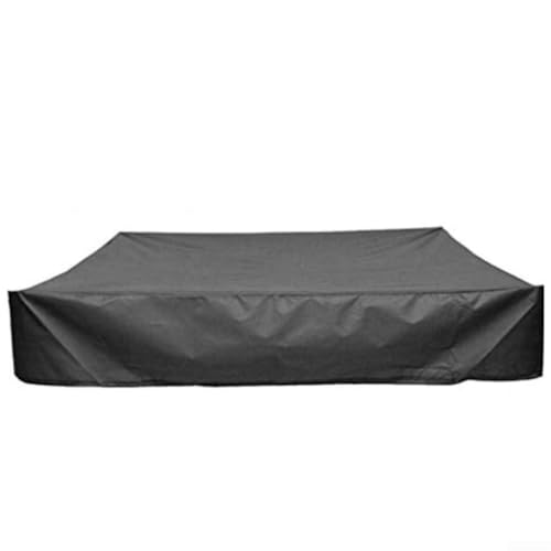 HpLive Sandkastenabdeckung Wasserdicht mit Kordelzug 127x127x20cm Oxford Stoff Quadratische Poolabdeckung für Outdoor Garten Sandkasten(Schwarz) von HpLive