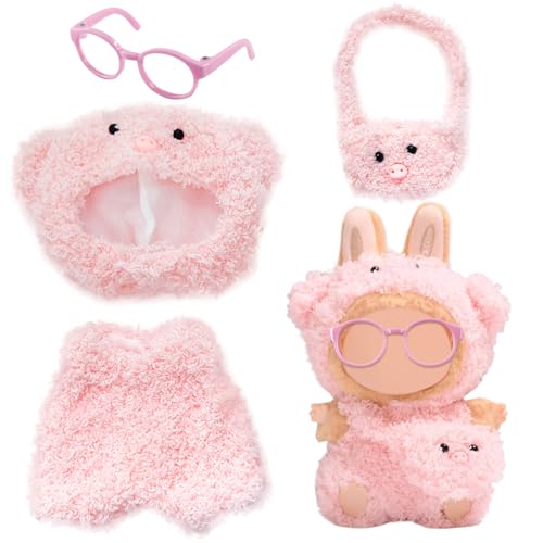 Bekleidung für 17cm Plüsch, La-bu Puppenkleidung, Kuscheltier Kleidung Outfit nur Bekleidungs zubehör für 17cm Plush Pullover Hoodie Bekleidung, Geschenke für Mädchen Jungen von Hpbaggy