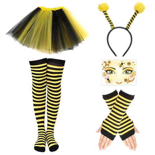 Bienen Kostüm Set Bienenkostüm Kinder Bienen Kostüm Kinder Mit Bienen Tüllrock Stirnband Biene Gestreifte Overknee Strümpfe Lange Handschuhe Gesichts Tattoo Biene Karneval Bienen Kostüm(Kinder) Bienen Kostüm Set Bienenkostüm Kinder Bienen Kostüm Kinder Mit Bienen Tüllrock Stirnband Biene Gestreifte Overknee Strümpfe Lange Handschuhe Gesichts Tattoo Biene Karneval Bienen Kostüm(Kinder) von Hpbaggy