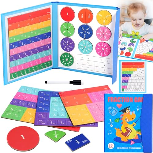 Magnetischer Bruchscheiben,Magnetische Bruchfliesen,Demonstrator Magnetische,Bruchkreise FüR Kinder,Bruchrechnen Montessori-Material,Interaktives Regenbogen Fliesen Set für Homeschool. von Hpbaggy