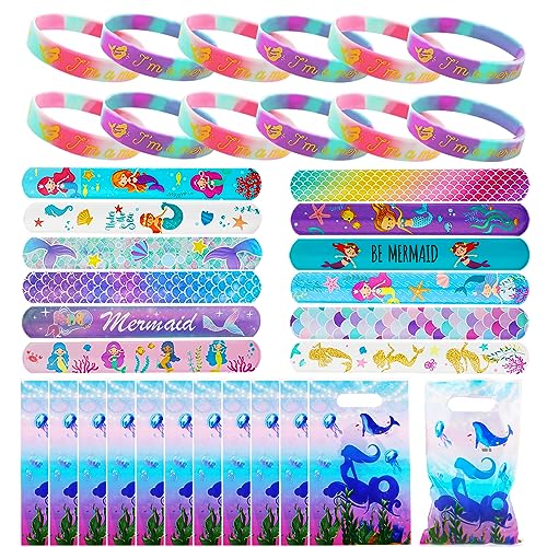 36x Meerjungfrau Kindergeburtstag Mitgebsel,Meerjungfrau Gastgeschenke Mädchen Kinder,12 Silikonarmband,12 Slap Armbänder,12 Meerjungfrau Geschenktüten für Meerjungfrau Geburtstagsdeko 36x Meerjungfrau Kindergeburtstag Mitgebsel,Meerjungfrau Gastgeschenke Mädchen Kinder,12 Silikonarmband,12 Slap Armbänder,12 Meerjungfrau Geschenktüten für Meerjungfrau Geburtstagsdeko von Hpbaggy