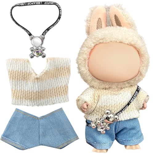 Bekleidung für 17cm Plüsch, La-bu Puppenkleidung, Kuscheltier Kleidung Outfit nur Bekleidungs zubehör für 17cm Plush Pullover Hoodie Bekleidung, Geschenke für Mädchen Jungen von Hpbaggy