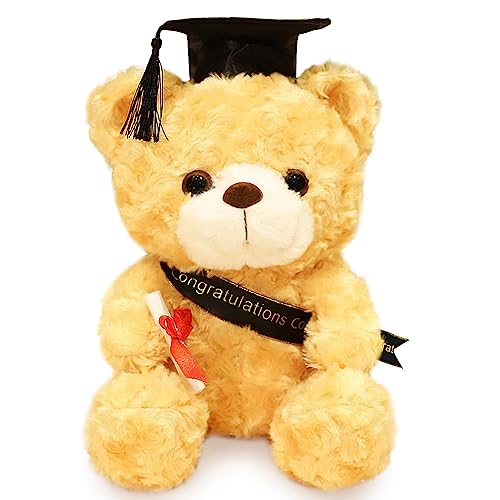 Teddybär Plüschtier,Examensbär,Teddy Plüschbär mit Diplom und Doktorhut,Bachelor Abschluss Geschenk,Graduation Gift,Bachelor Geschenk,Bestandene Prüfung Geschenk,Geschenke zum Bachelor Abschluss von Hpbaggy