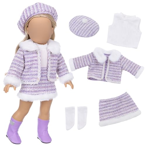 18 Zoll Puppenpyjama, 18 Puppenkleidung, Pyjama mit Accessoires für American Dolls (Purple) Kleidung von Hperu