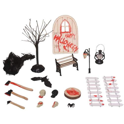 18pcs Halloween Miniaturen, 1:12 Horror -Puppenhaus -Dekor für Ghost Festival, Garten, gruselige Displays, Puppenhausminiaturen, Accessoires 18pcs Halloween Miniaturen, 1:12 Horror -Puppenhaus -Dekor für Ghost Festival, Garten, gruselige Displays, Puppenhausminiaturen, Accessoires von Hperu