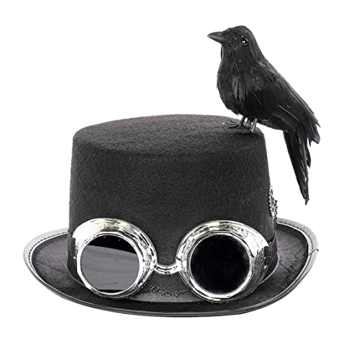 1pc Steampunk Top Hut mit Krähe und dekorative Brille, Unisex Retro Halloween Cosplay -Kappe für Party, Fotografie, Steampunk -Hut, Accessoires 1pc Steampunk Top Hut mit Krähe und dekorative Brille, Unisex Retro Halloween Cosplay -Kappe für Party, Fotografie, Steampunk -Hut, Accessoires von Hperu