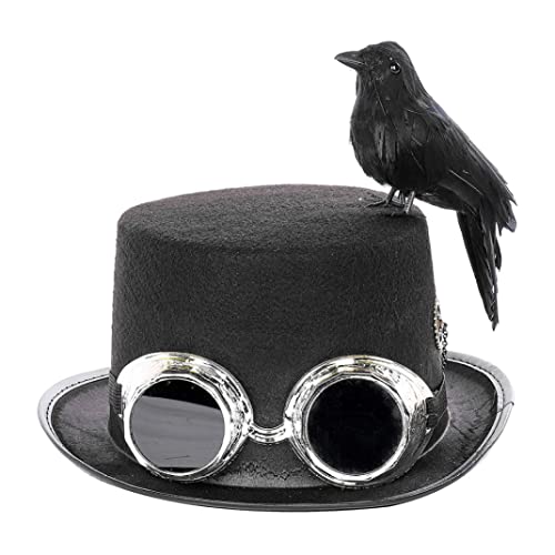 1pc Steampunk Top -Hut mit Krähe und dekorative Brille für Halloween -Cosplay von Hperu