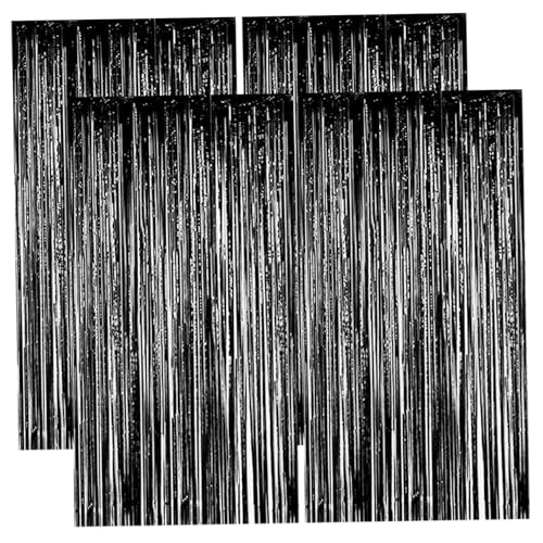4pcs Schwarze Folie Fringe Vorhänge 3.3x8.2Ft glänzende Schwarze Tinsel Hintergrund Dekorative Tinsel Vorhang für Geburtstag, Baby Dusche, Hochzeit, Halloween Party, Hintergrund 4pcs Schwarze Folie Fringe Vorhänge 3.3x8.2Ft glänzende Schwarze Tinsel Hintergrund Dekorative Tinsel Vorhang für Geburtstag, Baby Dusche, Hochzeit, Halloween Party, Hintergrund von Hperu