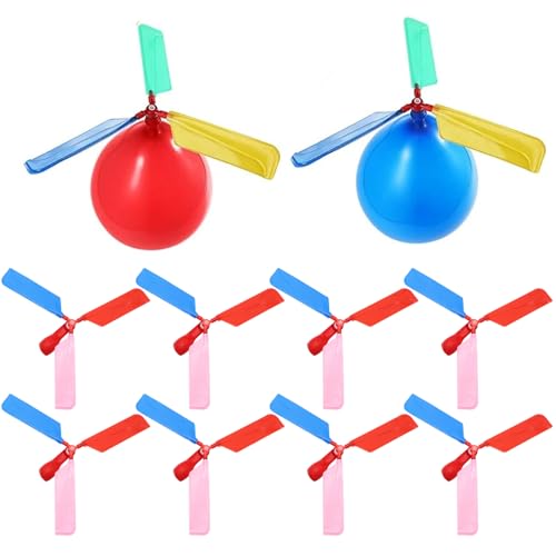 Ballonhubschrauber, 10pcs Osterballon Hubschrauber, einfache Montage -Flugzeug mit Whistle Sound beim fliegenden Entwicklungs- und interaktiven Outdoor -Spielzeug für Kinder von Hperu