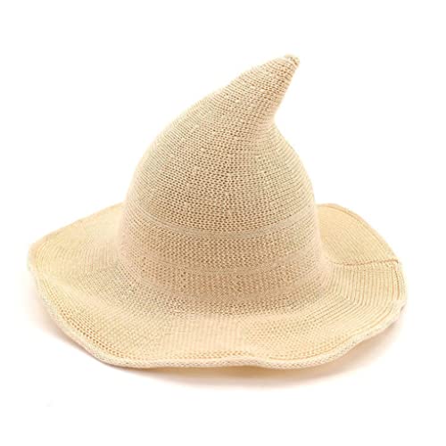 Halloween Hexenhut, breit gestrickte spitze Mütze für Frauen Cosplay -Kostüm, Beige, Witchhut Frauen, Kostüm Halloween Hexenhut, breit gestrickte spitze Mütze für Frauen Cosplay -Kostüm, Beige, Witchhut Frauen, Kostüm von Hperu