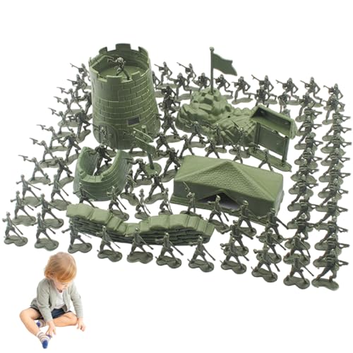 Hperu 100pcs Armee Männer Actionfiguren Set, altes Soldatenspielzeug mit Szenenmodell für Jungen Geburtstagsfeier Geschenke Hperu 100pcs Armee Männer Actionfiguren Set, altes Soldatenspielzeug mit Szenenmodell für Jungen Geburtstagsfeier Geschenke von Hperu