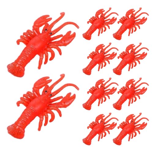 Hperu 10pcs Plastik Crawfish, 2, 2 x 1, 4 Zoll realistisches Roter Hummerspielzeug, pädagogisches feinmotorisches sensorisches Spielzeug für Bad, Strandspiel Hperu 10pcs Plastik Crawfish, 2, 2 x 1, 4 Zoll realistisches Roter Hummerspielzeug, pädagogisches feinmotorisches sensorisches Spielzeug für Bad, Strandspiel von Hperu