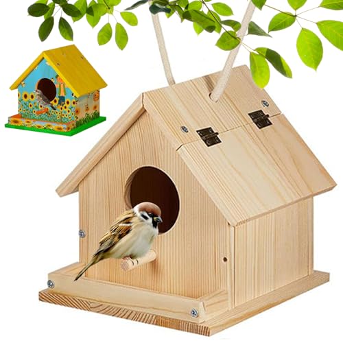 Hperu 1Set Birdhouse Kits für Kinder Holz DIY -Lackkit mit Pinselschraubendreher 6 Farben Farbe für Alter 3+ Hperu 1Set Birdhouse Kits für Kinder Holz DIY -Lackkit mit Pinselschraubendreher 6 Farben Farbe für Alter 3+ von Hperu