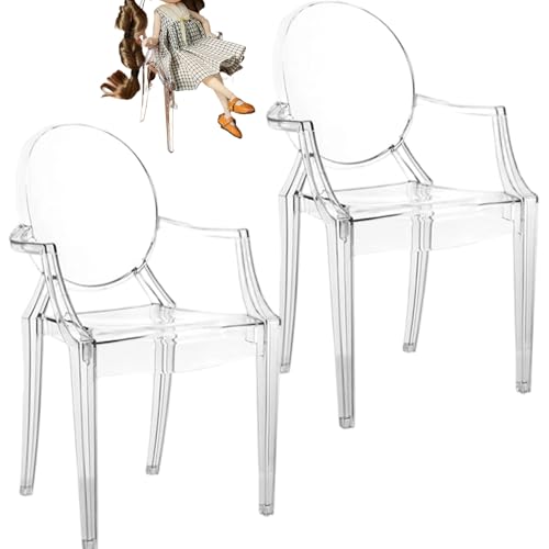 Hperu 2pcs 1/6 Skala Puppenmöbel, Plastik klares Miniatur -Sessel Moderne Puppenhauszubehör von Hperu