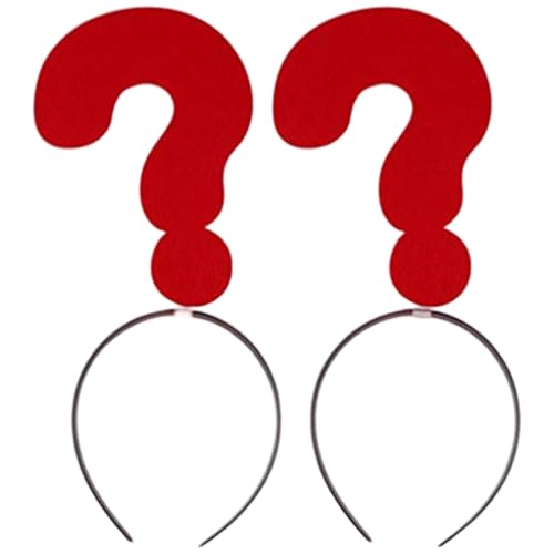 Hperu 2pcs Fragezeichen Stirnband, neuartige Kopfbedeckung, großes Fragezeichen Stirnband einzigartige Haarzubehör für Cosplay -Party, Halloween 8x5 von Hperu