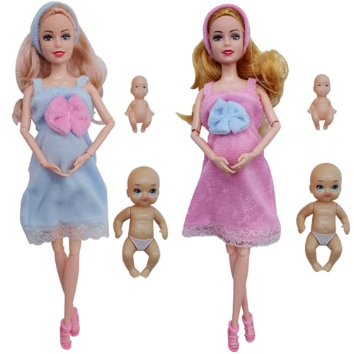 Hperu 2pcs Schwangere Mutterpuppen einfallsreich Familien Gummispielzeug mit 2 Babys, kreatives Bildungsspiel für Kinder Hperu 2pcs Schwangere Mutterpuppen einfallsreich Familien Gummispielzeug mit 2 Babys, kreatives Bildungsspiel für Kinder von Hperu
