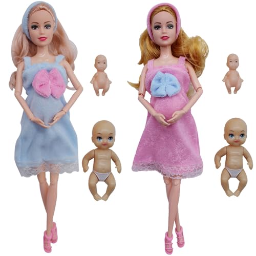 Hperu 2pcs schwangeres Puppengummispielzeug mit 2 Babys, fantasievolle familiäre Bildungsspielzeuge für Kinder Hperu 2pcs schwangeres Puppengummispielzeug mit 2 Babys, fantasievolle familiäre Bildungsspielzeuge für Kinder von Hperu