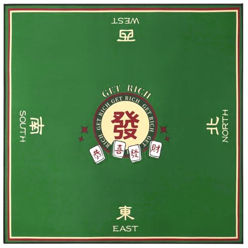 Hperu 32x32-Zoll Mahjong Matte, Tischabdeckung ohne Schlupfgeräusche, Roll-up-Spielmatte für Poker-, Karten-, Board- und Fliesenspiele von Hperu