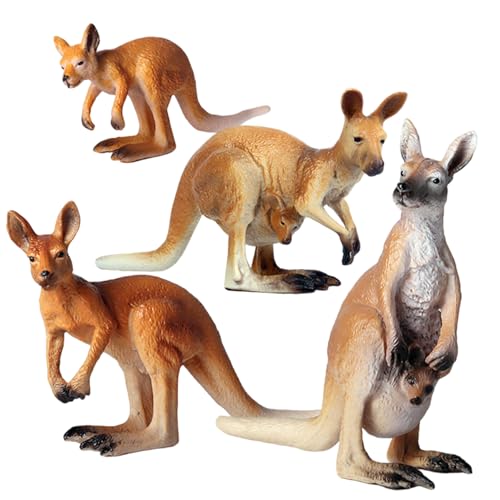 Hperu 4pcs Tierkuchen Topper, Mini PVC Kangaroo Baby Tierspielzeug, Bildungsspielzeug für Weihnachten, Geburtstagsgeschenk Hperu 4pcs Tierkuchen Topper, Mini PVC Kangaroo Baby Tierspielzeug, Bildungsspielzeug für Weihnachten, Geburtstagsgeschenk von Hperu