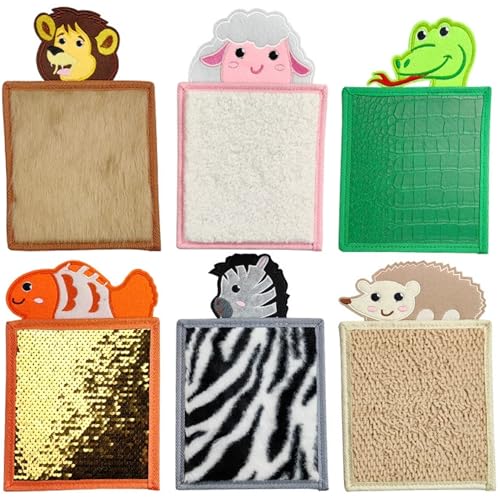 Hperu 6PCS Sensorische Tierthema, 6 x 9 Zoll Polyesterfliesen Sensorische Zappelspielzeug für Kinder für Zuhause, Vorschule und Entwicklung Hperu 6PCS Sensorische Tierthema, 6 x 9 Zoll Polyesterfliesen Sensorische Zappelspielzeug für Kinder für Zuhause, Vorschule und Entwicklung von Hperu