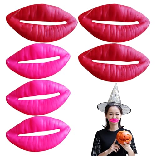 Hperu 6pcs gefälschte Lippen Halloween Spielzeug, Wurst Mund Vinyl Lippenprops mit String Lustiger großer Wurstlippen Cosplay -Accessoires für Party Hperu 6pcs gefälschte Lippen Halloween Spielzeug, Wurst Mund Vinyl Lippenprops mit String Lustiger großer Wurstlippen Cosplay -Accessoires für Party von Hperu