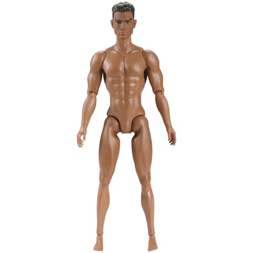 Hperu Aktionsfigur Körper, 1/6 -Skala Multi -Gelenk -Fähigkeit männlicher Muskulaturfigur Körper mit Kopf für Display -Puppensammlung, Brown von Hperu