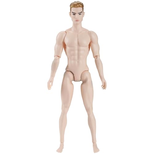 Hperu Aktionsfigur Körper, 1/6 -Skala Multi -Gelenk -Fähigkeit männlicher Muskulaturfigur Körper mit Kopf für Display -Puppensammlung, weiß von Hperu