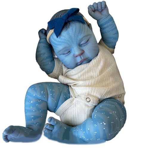 Hperu Babypuppen -Set, 20 Zoll realistisch weiche Blaue Babypuppe mit Schnullerpflegeflaschenkleidung Stirnbandwindeln für Kinder von Hperu