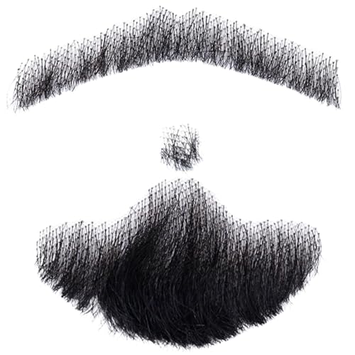 Hperu Bart menschliches Haar realistisch, unsichtbar Schnurrbart Gesichtshaarkostüm Spitze Bart für Männer Halloween Cosplay Party Style 4 Hperu Bart menschliches Haar realistisch, unsichtbar Schnurrbart Gesichtshaarkostüm Spitze Bart für Männer Halloween Cosplay Party Style 4 von Hperu