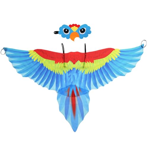 Hperu Blaues Papagei Kostüm mit Cape & Mask für Kinder, Vogelbezirks-Halloween-Partybevorzugt Geschenke Hperu Blaues Papagei Kostüm mit Cape & Mask für Kinder, Vogelbezirks-Halloween-Partybevorzugt Geschenke von Hperu