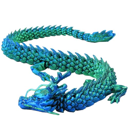Hperu Dragon Ornament, 3D Green Dragon 17.7 Bewegbare Gelenke Drachen Ornament Realistische Drachenspielzeug sicheren Fischtankdekorationen für Home Office Aquarium Drachen Spielzeug von Hperu