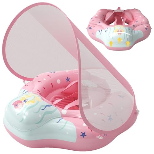 Hperu Extra großer aufblasbarer Babyschwimmer mit Baldachin, Nicht rutschfestem sicheres Schwimmschwimmer mit Pumpe Hperu Extra großer aufblasbarer Babyschwimmer mit Baldachin, Nicht rutschfestem sicheres Schwimmschwimmer mit Pumpe von Hperu