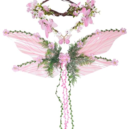 Hperu Feenkostüm für Frauen mit Kronen- und Elf -Ohren, Blumenerbler -Renaissance -Cosplay -Accessoires für Erwachsene Hperu Feenkostüm für Frauen mit Kronen- und Elf -Ohren, Blumenerbler -Renaissance -Cosplay -Accessoires für Erwachsene von Hperu