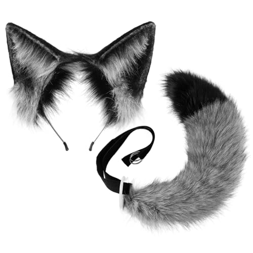 Hperu Fox -Kostüm -Set mit elastischen Ohren Stirnband und biegsamer Therian -Schwanz, pelziges Halloween -Anime -Cosplay -Outfit Hperu Fox -Kostüm -Set mit elastischen Ohren Stirnband und biegsamer Therian -Schwanz, pelziges Halloween -Anime -Cosplay -Outfit von Hperu