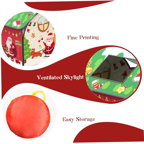 Hperu Kinderzelt Weihnachtsspielhaus mit Windows 33x33x37 Zoll Tuch Kleinkind Zelt für Weihnachten Geburtstagsgeschenke Innenspiel von Hperu