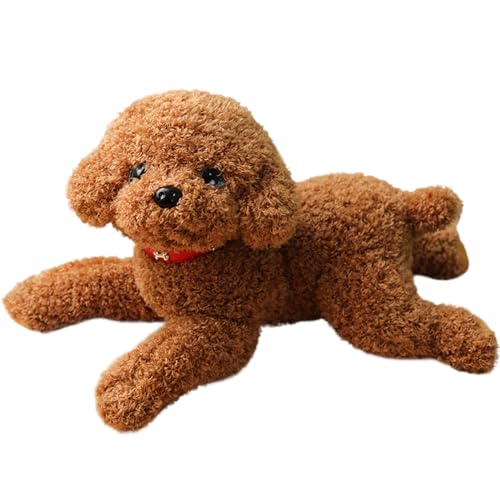 Hperu Plüschhundspielzeug, 14 Teddy Hund Plüschspielzeug mit Kragen dekoratives gefülltes Tier (Hellbraun) gefülltes Tier von Hperu