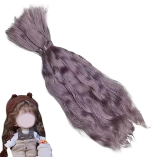 Hperu Puppenhaar 8 Zoll lockiges Puppenhaar natürliche realistische Perücke DIY-freundlichem Mohair-Handwerk zum Herstellen, Figur, Kunsthandwerk, hellpurpur Hperu Puppenhaar 8 Zoll lockiges Puppenhaar natürliche realistische Perücke DIY-freundlichem Mohair-Handwerk zum Herstellen, Figur, Kunsthandwerk, hellpurpur von Hperu