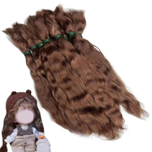 Hperu Puppenhaar 8 Zoll lockiges Puppenhaar natürlicher realistischer Perücken DIY-freundlichem Mohair-Handwerk zum Herstellen, Figur, Kunsthandwerk, Braun Hperu Puppenhaar 8 Zoll lockiges Puppenhaar natürlicher realistischer Perücken DIY-freundlichem Mohair-Handwerk zum Herstellen, Figur, Kunsthandwerk, Braun von Hperu