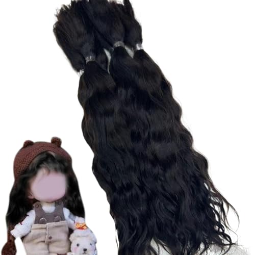 Hperu Puppenhaar 8 Zoll lockiges Puppenhaar natürlicher realistischer Perücken DIY-freundlichem Mohair-Handwerk zum Herstellen, Figur, Kunsthandwerk, Schwarz Hperu Puppenhaar 8 Zoll lockiges Puppenhaar natürlicher realistischer Perücken DIY-freundlichem Mohair-Handwerk zum Herstellen, Figur, Kunsthandwerk, Schwarz von Hperu