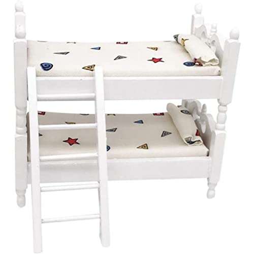 Hperu Puppenhausbett: 1/12 Mini Puppenhaus weiße geometrische Etagenbett, Wohnzimmer Möbeldekor Kinder tun Spielen Spielzeug Spielen Spielzeug Hperu Puppenhausbett: 1/12 Mini Puppenhaus weiße geometrische Etagenbett, Wohnzimmer Möbeldekor Kinder tun Spielen Spielzeug Spielen Spielzeug von Hperu