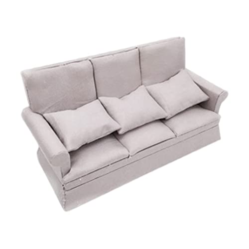 Hperu Puppenhauszubehör: Miniatur -Wohnzimmersofa mit 3 Kissen, Puppenhausmöbeldekoration Hperu Puppenhauszubehör: Miniatur -Wohnzimmersofa mit 3 Kissen, Puppenhausmöbeldekoration von Hperu