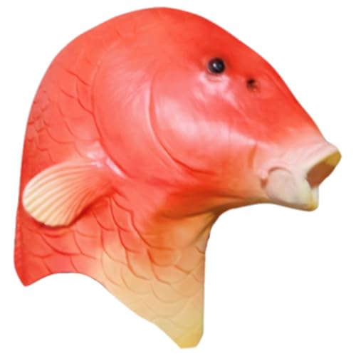 Hperu Realistische Latexfischmaske, lustiges erwachsenes Fischkostüm für Halloween -Kosplay -Partys von Hperu