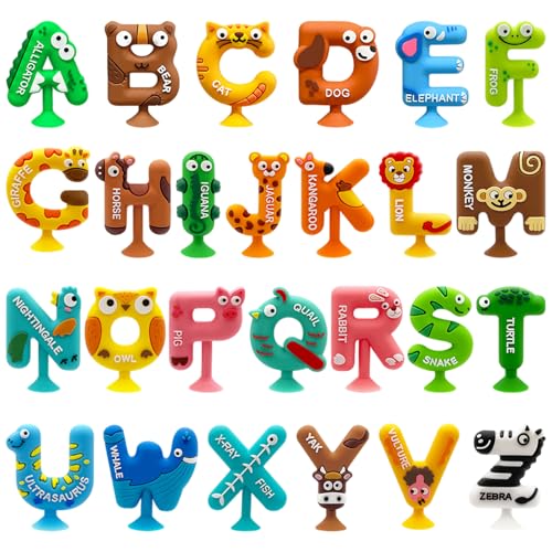 Hperu Saugbadspielzeug für Babys, 26pcs niedliche Tier Alphabet Badespielzeug, Montessori sensorische Bildungsstörungen Lernwerkzeuge für Kinder, Kleinkind Hperu Saugbadspielzeug für Babys, 26pcs niedliche Tier Alphabet Badespielzeug, Montessori sensorische Bildungsstörungen Lernwerkzeuge für Kinder, Kleinkind von Hperu