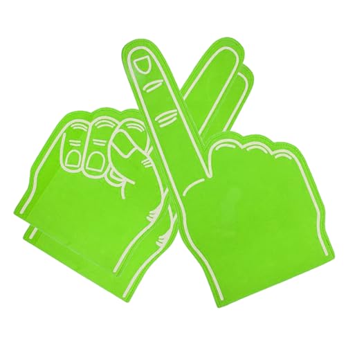 Hperu Schaumstoff-Finger, 3 Stück Riesen-Schaumstoff-Finger 18 Zoll Schaumstoff-Hand-Cheerleading-Schaumstoff-Finger für Sportveranstaltungen Spiele Schulbedarf, grün von Hperu