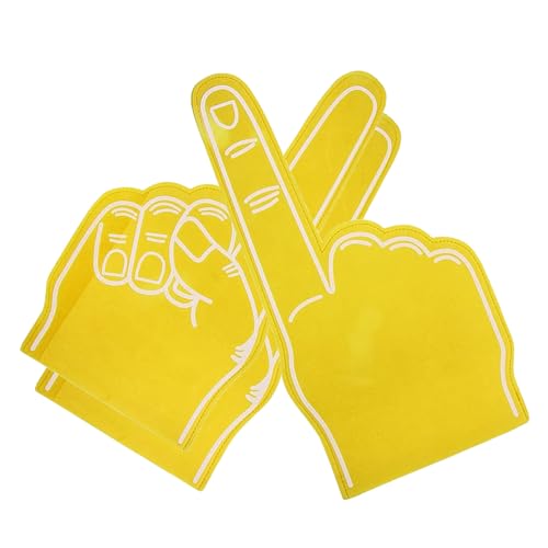 Hperu Schaumstoff-Finger, 3 Stück Riesige Schaumstoff-Finger 18 Zoll Schaumstoff-Hand Cheerleading Schaumstoff-Finger für Sportveranstaltungen Spiele Schulbedarf, Gelb von Hperu